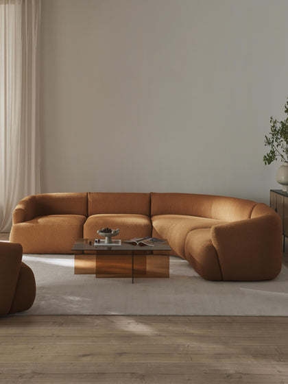Westwing Collection Modulares Bouclé-Ecksofa Sofia (4-Sitzer) Fabrikverkauf