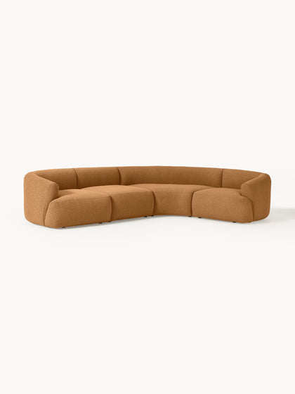 Westwing Collection Modulares Bouclé-Ecksofa Sofia (4-Sitzer) Fabrikverkauf