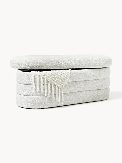 Westwing Collection Bouclé-Polsterbank Alto mit Stauraum Fabrikpreis
