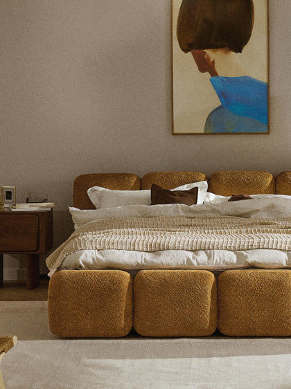 Westwing Collection Polsterbett Tayla aus Teddy-Bouclé mit Stauraum Preisnachlass
