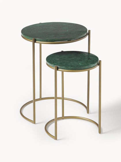 Westwing Collection Marmor-Beistelltische Ella 2er-Set Vierteljährliche Förderung