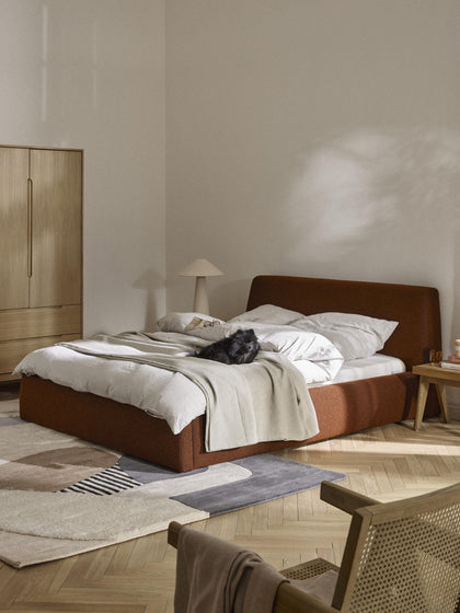 Westwing Collection Bouclé-Polsterbett Cloud mit Stauraum Black Friday Preise