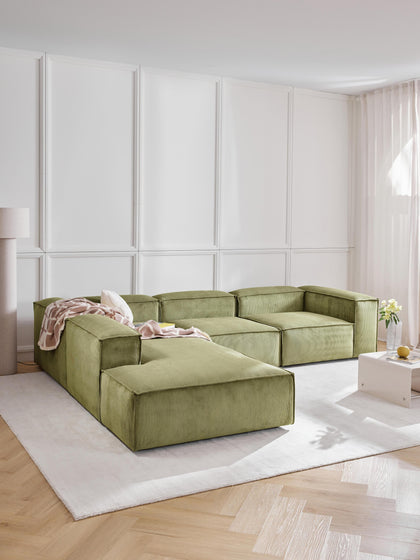 Westwing Collection Modulares XL-Ecksofa Lennon aus Cord Auslauf