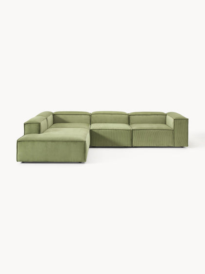 Westwing Collection Modulares XL-Ecksofa Lennon aus Cord Auslauf