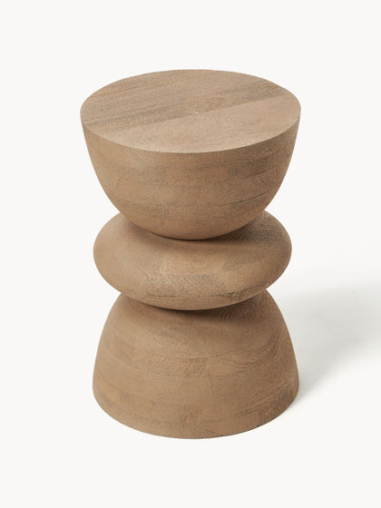 Westwing Collection Runder Beistelltisch Benno aus Mangoholz im Angebot