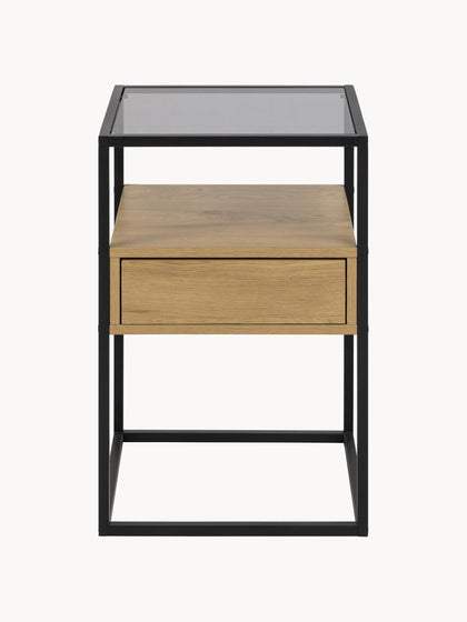 Westwing Collection Glas-Nachttisch Randolf mit Schublade Meist gekauft
