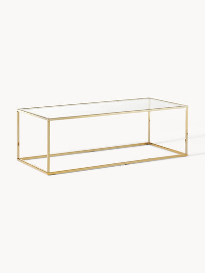 Westwing Collection Couchtisch Maya mit Glasplatte
