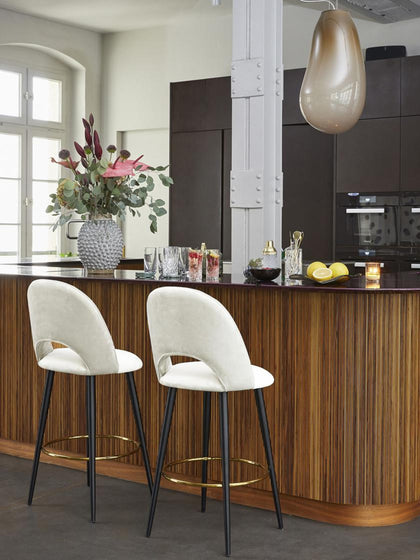 Westwing Collection Samt-Barstuhl Rachel Preisnachlass