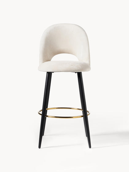 Westwing Collection Samt-Barstuhl Rachel Preisnachlass