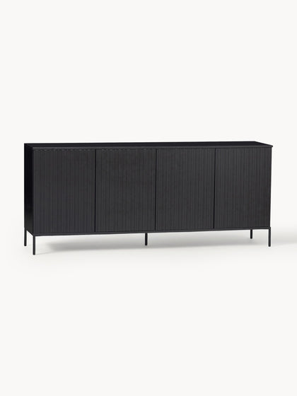 Westwing Collection Sideboard Avourio aus Kiefernholz mit geriffelter Front Heißer Verkauf