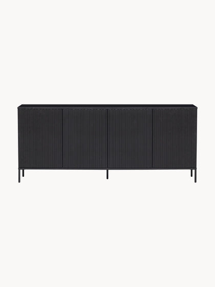 Westwing Collection Sideboard Avourio aus Kiefernholz mit geriffelter Front Heißer Verkauf
