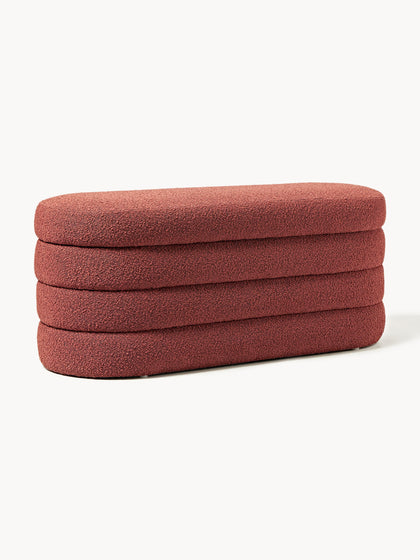 Westwing Collection Bouclé-Polsterbank Alto mit Stauraum Online Outlet