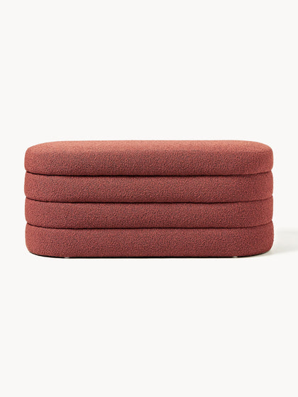 Westwing Collection Bouclé-Polsterbank Alto mit Stauraum Online Outlet