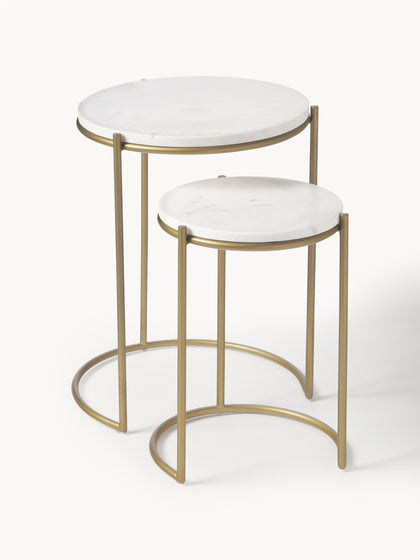 Westwing Collection Marmor-Beistelltische Ella 2er-Set Neuheiten