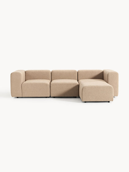 Westwing Collection Modulares Bouclé-Sofa Lena (4-Sitzer) mit Hocker (links/rechts) Bis zu 55% Rabatt